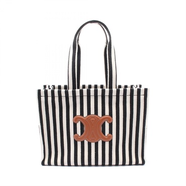 CELINE Large Cabas Thais Tote Bag canvas leather Black White Brown NEW Women