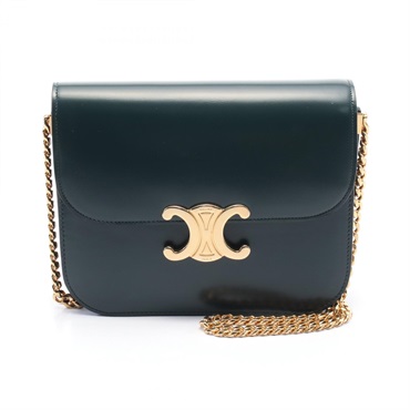 CELINE medium college chain Shoulder Bag 113583BF431AN leather Green NEW GHW