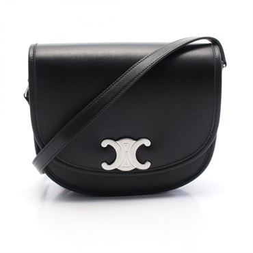 CELINE Triomphe crossbody Shoulder Bag 114453FH138SI leather Black NEW Women