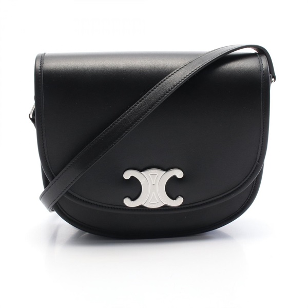 CELINE Triomphe crossbody Shoulder Bag 114453FH138SI leather Black NEW Women