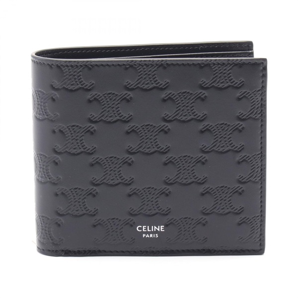 CELINE Bifold Wallet Triomphe 10C873FQB38SI leather Black NEW Women
