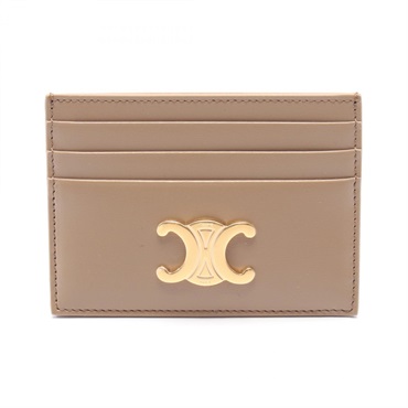 CELINE Triomphe Card Case 10L833DPV18AE leather Brown NEW Women GHW