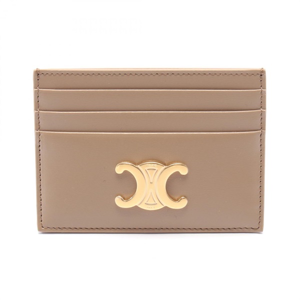CELINE Triomphe Card Case 10L833DPV18AE leather Brown NEW Women GHW
