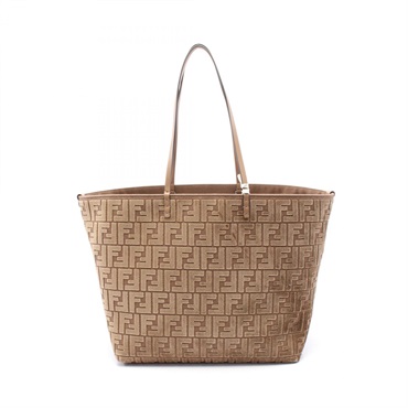 FENDI LARGE ROLL Tote Hand Bag 8BH425AT14F1QDO Jacquard Velvet Brown NEW Women