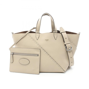 FENDI Selleria Diagonal Small 2way Tote Bag 7VA656AU4DF1RYU leather Beige NEW