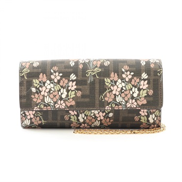 FENDI Wallet on Chain shoulder 8M0365AURFF174H canvas Brown Multicolor NEW Women