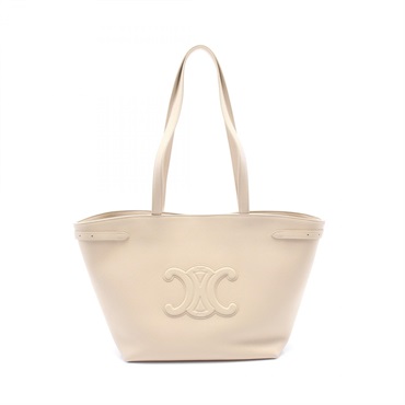 CELINE Medium Cabas Anais Cuir Triomphe Hand Tote Bag leather Beige NEW Women