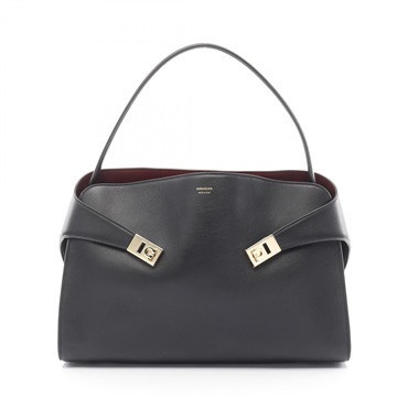 Salvatore Ferragamo HUG Gancini Shoulder Bag 215921766591 leather Black NEW