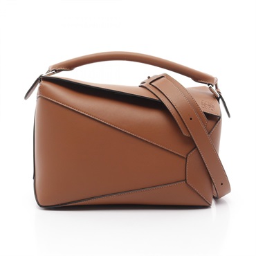 LOEWE Puzzle 2Way Shoulder Handbag A510P49X142530 Leather Brown NEW Women