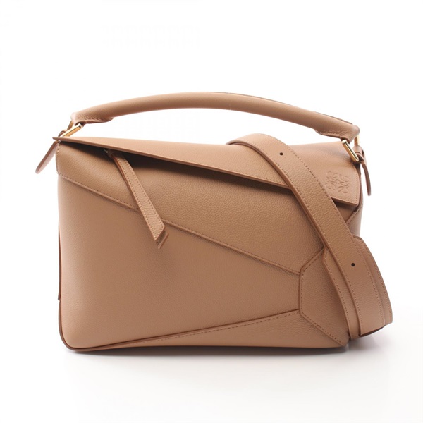 LOEWE Puzzle medium Shoulder Handbag A510P49X125542 leather Brown NEW Women