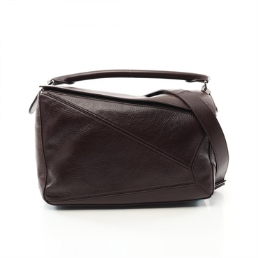 LOEWE Puzzle bag large 2way shoulder Handbag B510PCLX01 leather Brown NEW Women
