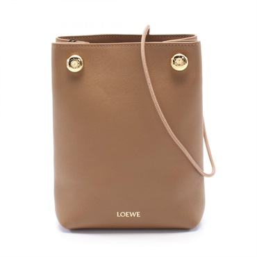 LOEWE PEBBLE Pouch Shoulder Bag CANBSPPX013980 leather Brown NEW crossbody