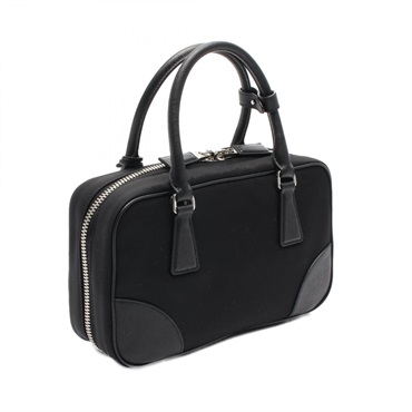 PRADA TESSUTO+SAFFIANO Hand bag 1BB1212C4QF0632 Nylon leather Black