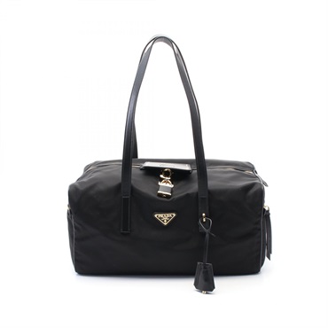PRADA Re-Nylon Large Top Handle Shoulder Bag 1BB135RDLNF0002 leather Black