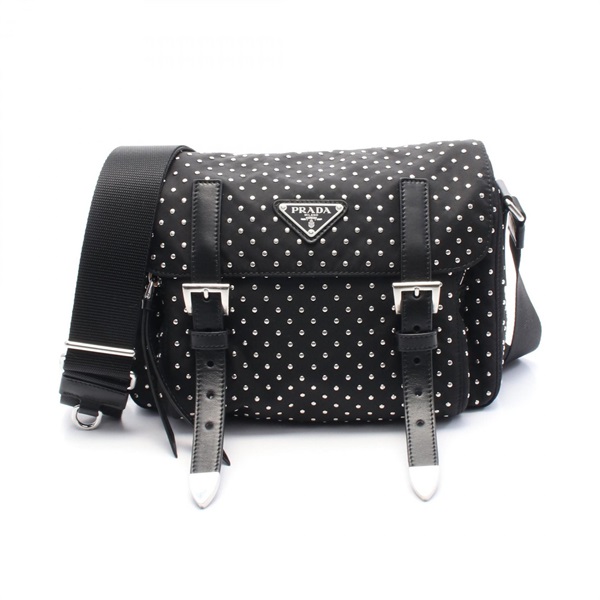 PRADA Re-Nylon Shoulder crossbody messenger Bag 1BD3822HGVF0002 leather Black