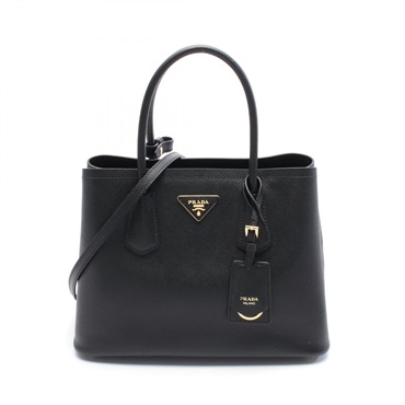 PRADA SAFFIANO CUIR Tote shoulder crossbody Bag 1BG8872A4AF0002 leather Black