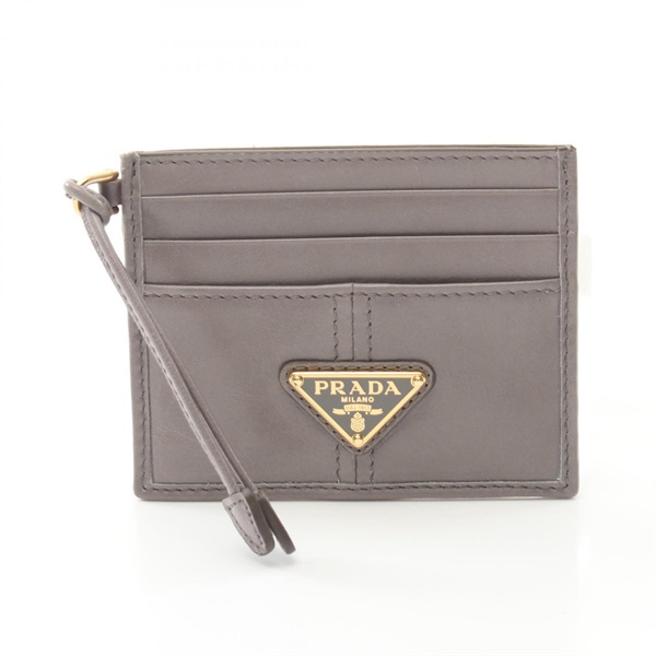 PRADA SOFT LUX Card Case 1MC0252CYRF0116 leather Gray NEW Women