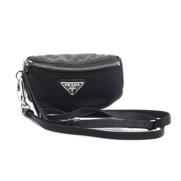 PRADA Triangle logo Pouch 2TT1162DMIF0002 Nylon Black NEW Women