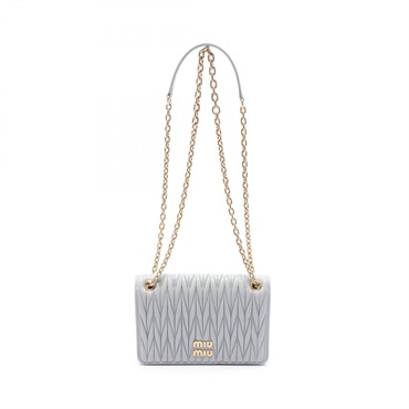 Miu Miu Matelasse mini chain Shoulder Bag 5BP065N88F0591 leather light Blue NEW