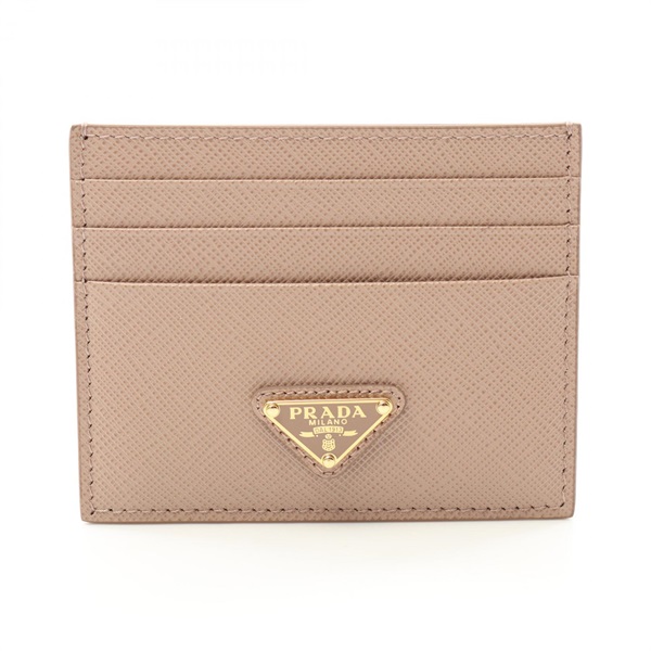 PRADA SAFFIANO Triangle Card Case 1MC025QHHF0236 Saffiano leather Pink NEW Women