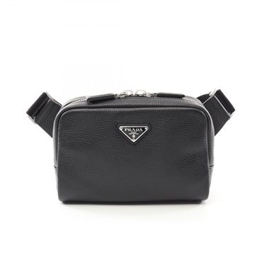 PRADA Vitello Dino Waist bag crossbody 2VH1842BBEF0002 leather Black NEW mens