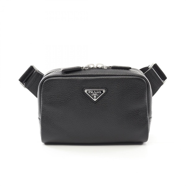 PRADA Vitello Dino Waist bag crossbody 2VH1842BBEF0002 leather Black NEW mens