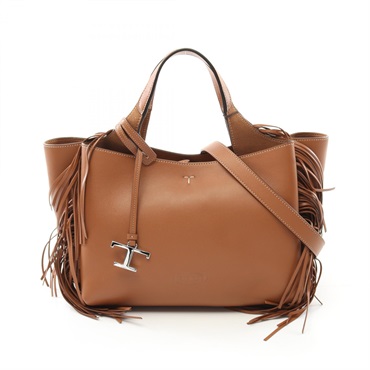 TOD'S Shoulder Tote Handbag XBWAPAFL1F0XEAS410 leather Brown NEW Women Fringe