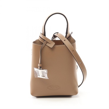 TOD'S micro Shoulder Tote Handbag XBWAPAT9000QRI2L64 leather Beige NEW Women