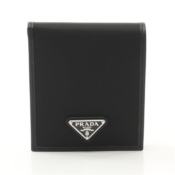 PRADA TESSUTO SAFFIAN Bi-fold wallet purse 2MO7382DMHF0002 Nylon leather nero