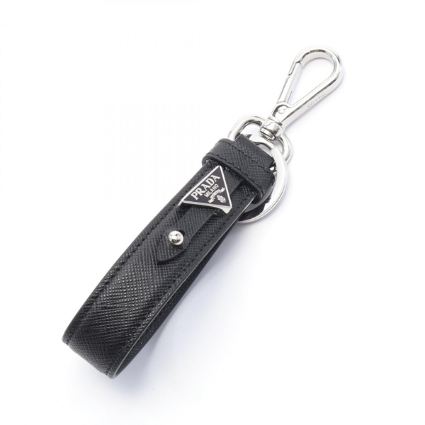 PRADA SAFFIANO charm key ring holder 2PP68T53F0002 leather Black nero new
