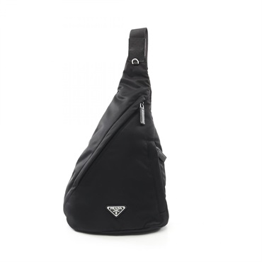 PRADA TESSUTO Waist bag 2VZ0922DMGF0002 Nylon Saffiano leather Black NEW unisex