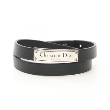 DIOR HOMME COUTURE Bracelet B1896HOMLE004 leather Stainless Steel Black SHW