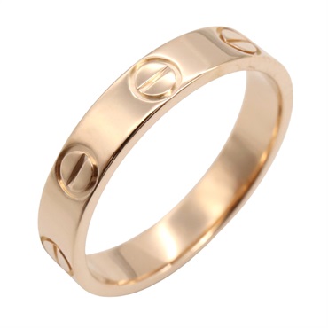 CARTIER Mini Love Ring 18KPG Pink Rose Gold Used women US size 4.5 #48