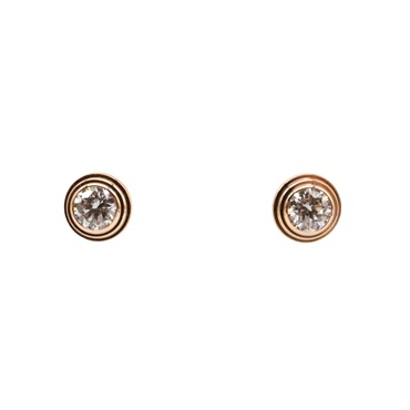 CARTIER Amour XS Pierced earrings DIamond 18KPG Pink Rose Gold Used women