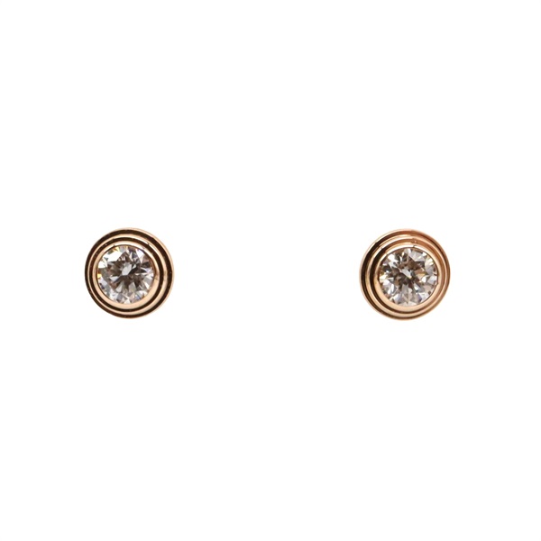 CARTIER Amour XS Pierced earrings DIamond 18KPG Pink Rose Gold Used women