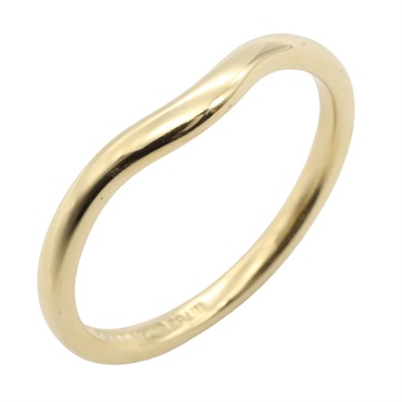 TIFFANY＆CO curved band Ring 18KYG Yellow Gold Used women US size 5.25