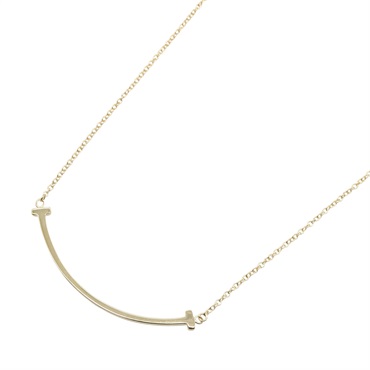 TIFFANY＆CO T Smile Small Necklace 18KYG Yellow Gold Used unisex women