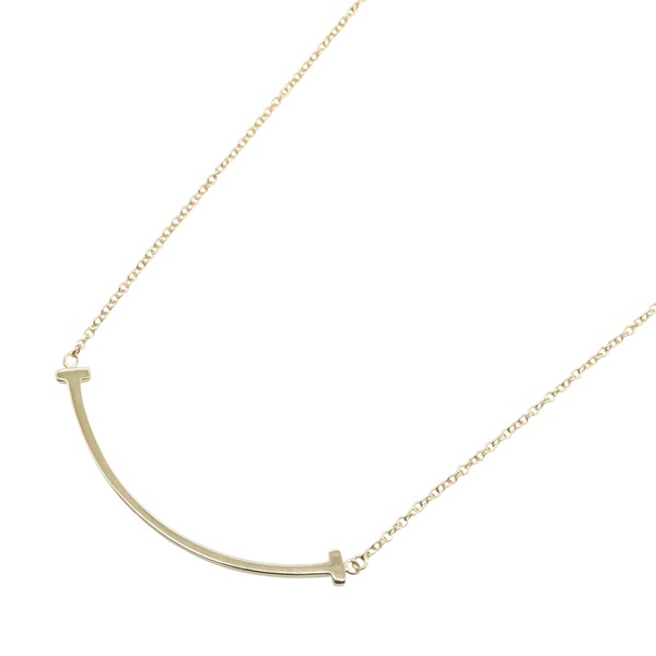 TIFFANY＆CO T Smile Small Necklace 18KYG Yellow Gold Used unisex women