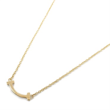 TIFFANY＆CO T Smile Mini Necklace Pendant 18KPG Pink Rose Gold Used women