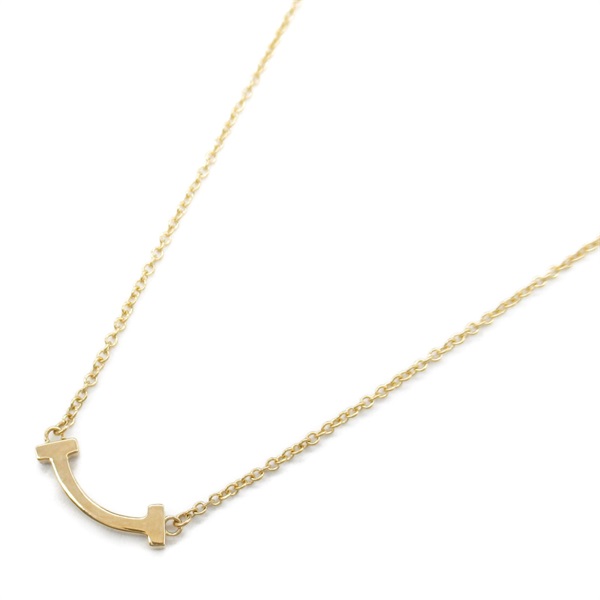 TIFFANY＆CO T Smile Mini Necklace Pendant 18KPG Pink Rose Gold Used women