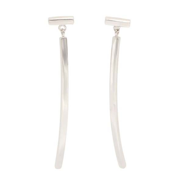TIFFANY＆CO T-wire bar Pierced earrings  18KWG White Gold Used women