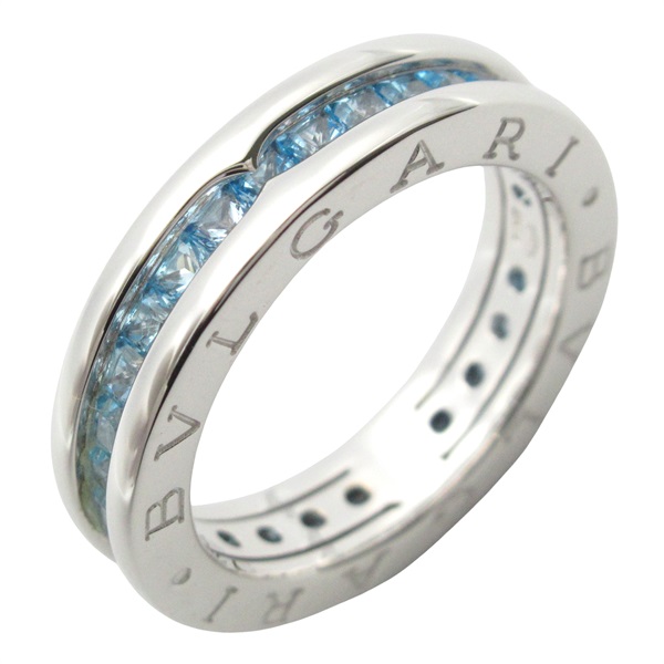 BVLGARI B-zero1 Blue Topaz 1 Band Ring 18KWG White Gold Used women #52 US size 6
