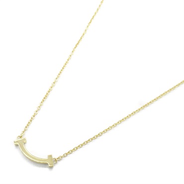 TIFFANY＆CO T Smile Mini Necklace Pendant 18KYG Yellow Gold Used women