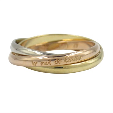 CARTIER Trinity ring SM 18KYG 18KPG 18KWG Three gold used US size 4.75 #49 women