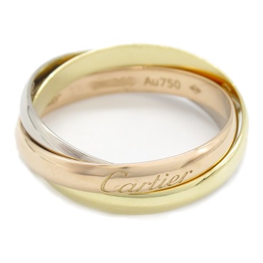 CARTIER Trinity ring 18KYG 18KPG 18KWG Three gold used US size 6 #52 women