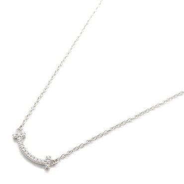 TIFFANY＆CO T Smile Mini Diamond Necklace 18KWG White Gold Used women