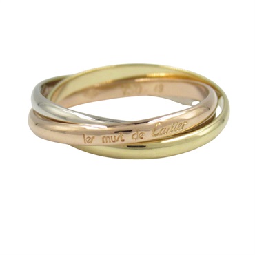 CARTIER Trinity ring SM 18KYG 18KPG 18KWG Three gold used US size 7 #49 women