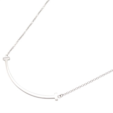 TIFFANY＆CO T Smile Small Necklace 18KWG White Gold Used women