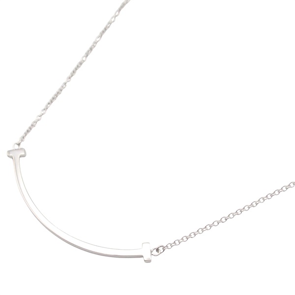 TIFFANY＆CO T Smile Small Necklace 18KWG White Gold Used women