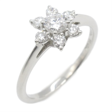 TIFFANY＆CO Buttercup Diamond Ring Pt950 Platinum Used Women US Size 5.25